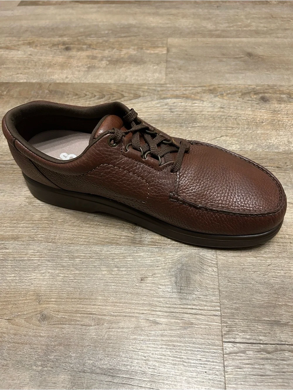 SAS Men's Size 12 Wide Brown Leather Casual Lace-Up Orthopedic Comfort Shoes USA